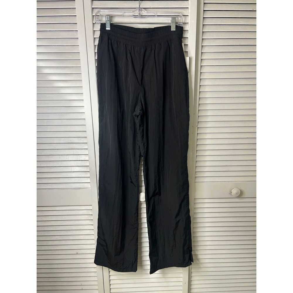 Good American Wide Leg Black Track Pants Size 1/Small